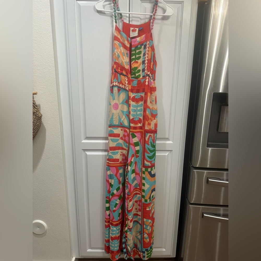 Farm Rio Cutout Halter Wide-Leg Jumpsuit msrp$210 - Picture 4 of 4